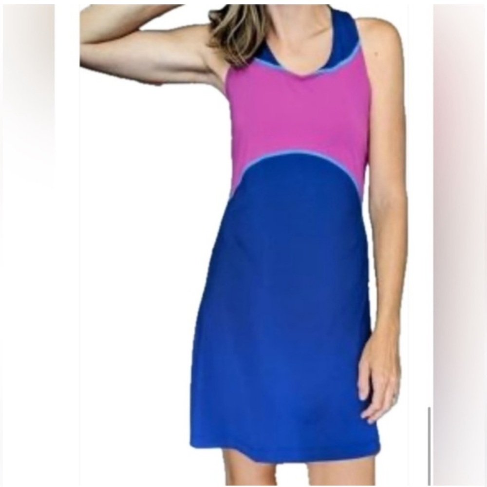 PATAGONIA Pink and Blue Athletic Tennis Dress